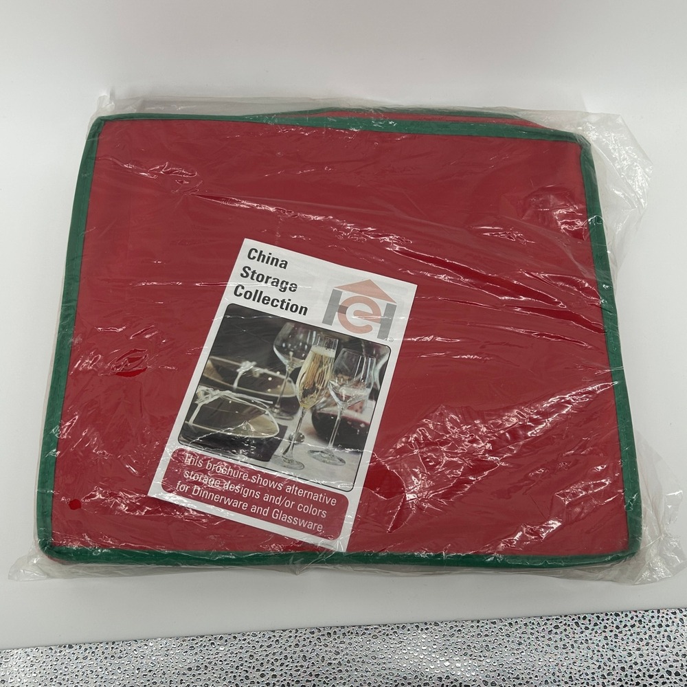 China Storage Collection 537RED Red Green 14" Charger Plate Chest NEW Festive